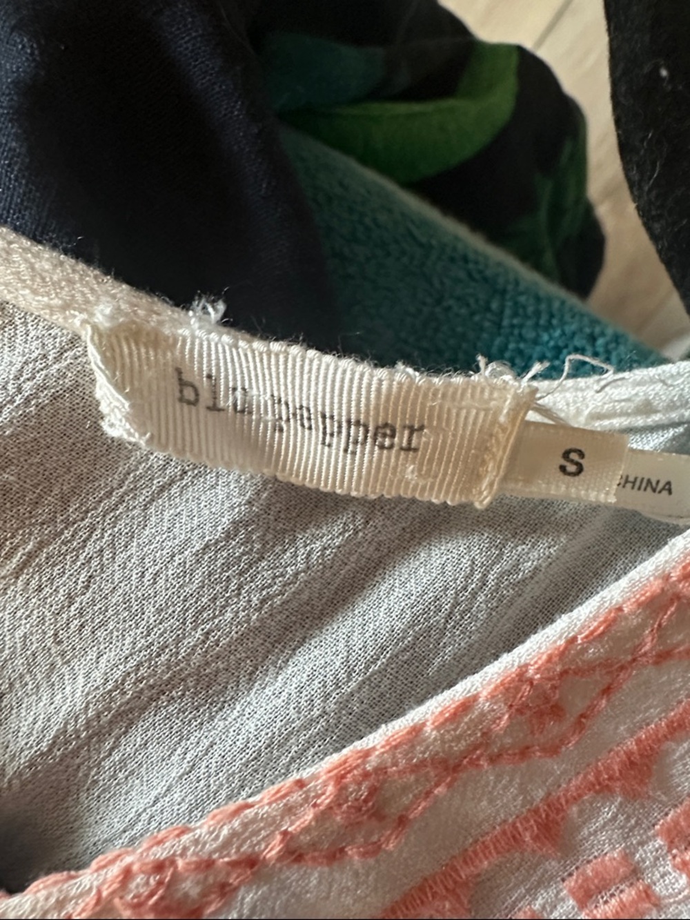 Blu Pepper White Mini Dress with Coral Embroidered Yoke - Picture 4 of 5